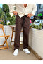 Basic Baggy Linen Trousers Brown