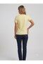 Kazee V-Neck Colorful Bird Patterned Stone and Bead Detailed Women's T-Shirt 80191 - 3