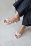 Tilda Women's Heeled Satin Mesh Sandals Black