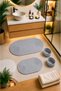 Jute Braided and Washable 4-Piece Bathroom Mat and Basket Set, 60X100Cm/40X60Cm/2 Baskets