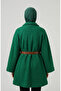 Bouquet Fabric Belted Winter Poncho 2233-05 Green - 3