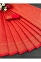 Red Banarasi Jacquard Saree with Temple Border - MAF3007 | Red - 2