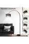 Floor Lamp With Led Bulb Metal 12W Warm Light Black 185x38cm - 4