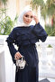 Navy Blue Shirt and Layered Skirt Set - 3