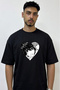L Lawliet_3 Design Printed Oversize Black T-Shirt