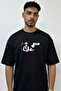 Gojo Satoru_66 Design Printed Oversize Black T-Shirt