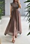 Bronze, Cotton, Garnish and Leather Belt Dress 0103 - 2
