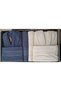 Colored Family Bathrobe Set Navy Blue-Cream