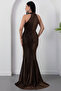 Halter Neckline Stoned Slit Dress Drp1013 - 8