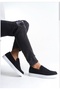 Black Suede White Sole Belted Laceless Style Men's Shoes Tge230730 - 3