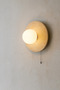 Tor Nun B Travertine Marble Opal Glass Globe Wall Sconce G9 Bulb Included Modern Lamp with Chain Switch - 4
