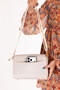 Women's Double Compartment Hand and Shoulder Bag Ald.80741 Cream - 4