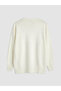 Ecru Crew Neck Floral Embroidered Women's Knitwear Tunic from Güli̇s Gi̇yi̇m - 6