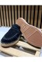 Men's Suede Leather Straw Detailed Loafer - 7