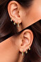 Gold Color Steel Zircon Stone Star Shaped 6-Piece Hoop Earring Set - 2