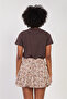 Women's Crew Neck T-Shirt with Side Slits - Bitter Coffee - 5