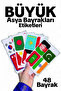 Asian Countries Large Flag Sticker Set 48 Countries 8.4X6 cm Sticker School Project Label