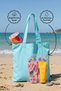 5-Piece Beach Set, Light Blue Beach Bag (36X39 Cm, 100% Cotton) and 4 Ziplock Storage Bags - 2