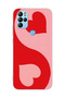 General Mobile Gm 21 Pro Compatible Red Ying Yang Patterned Transparent Phone Case