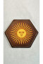 Set of 2 Leather Coasters - Genuine Vegetable Leather - Sun Printed - Handmade Coaster - 2
