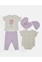 Baby Girl Beige & Lilac 5-Piece Gift Set