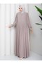 Women's Balloon Sleeves with Pleats and Hidden Pockets Medina Silk Modern Tesutur Ferace - 5