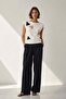 Ecru Geometric Patterned Crew Neck 100% Cotton Women's Knitwear Blouse - 4