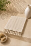 Handwoven Cotton - Linen Peshtemal 95 X 200 cm Cream Jacquard
