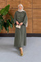 Women's Floral Patterned Linen Hijab Dress - 2
