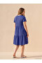 Lcwaikiki Curve Blue Plus Size V-Neck Layered Dress - 3