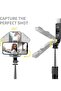 Q02s 1045mm LED Rod Light Selfie Stick with Bluetooth Remote & Tripod – Portable Black Design for Enhanced Lighting and Stability - 6