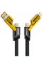 4-in-1 Convertible Metal Fast Data Cable – 65W Braided USB-C, USB-A, Multi-Charging Cable - 7