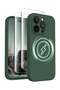 iPhone 15 Pro Max Case Silicone, MagSafe, Camera Protection, 2X Screen Protectors, Alpine Green