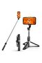 Portable Selfie Stick Tripod with Light, Detachable Bluetooth Remote, 41 Inch Extendable