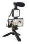 Smartphone & Camera Vlogging Studio Kits Video Shooting Photography Suit with Microphone LED Fill Light Mini Tripod