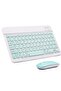 Ultra-Slim Bluetooth Keyboard and Mouse Combo Rechargeable Portable Wireless Keyboard Mouse Set (Green)
