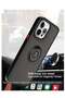 Case for Iphone 15 Pro Max, Metal Ring Holder, Kickstand, Magnetic Mount, Shockproof (Black+Red) - 2