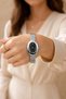 Saudade Women's Silver Oval Case Wristwatch with Navy Blue Dial Roman Numerals Minimal Steel Flexible Cord Watch 2026 - 6