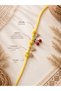 Handmade Yellow Cherry Charm Rope Bracelet – Bohemian Ethnic Adjustable Women's Bracelet – Water Resistant Non-Tarnish - 2