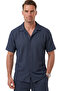 Navy Blue Apaş Collar Textured Cotton Men's Shirt – Lycra Short Sleeve Shirt 2602656
