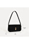 Roma Black Covered Baguette Shoulder Bag Women's Stylish Daily Bag with Strap - 5