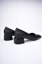 Women's Black Leather 4cm Heeled Shoes Tr18Ms14D - 8