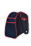 Modern Suitcase Travel Bag Pieces (Black-Red Strap) - 3