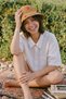Women's Straw Bucket Hat Rosalia Bloom with Red Flower Detail – Summer, Lightweight, and Stylish - 6