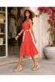 Women's A-Line Crew Neck Sleeveless Cotton Scallop Dress - 3