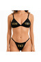 Altın Slogan Printed Polyamid Bra and Panty Set – the Bravest Expression of Elegance