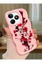 Realme Note 50 Compatible Case Camera Protector Pink Silicone Couple Phone Case Floral Pattern