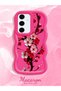 Samsung Galaxy S24 Fe Compatible Case Camera Protector Red Silicone Couple Phone Case Floral Pattern - 2