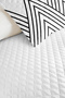 Black Geometric Youth Room Single Pique Set - Modern Striped 160X220 cm Quilted Bedspread - 3