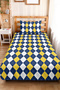 Navy Blue Geometric Youth Room Single Pique Set - Yellow and White 160X220 cm Quilted Bedspread - 6